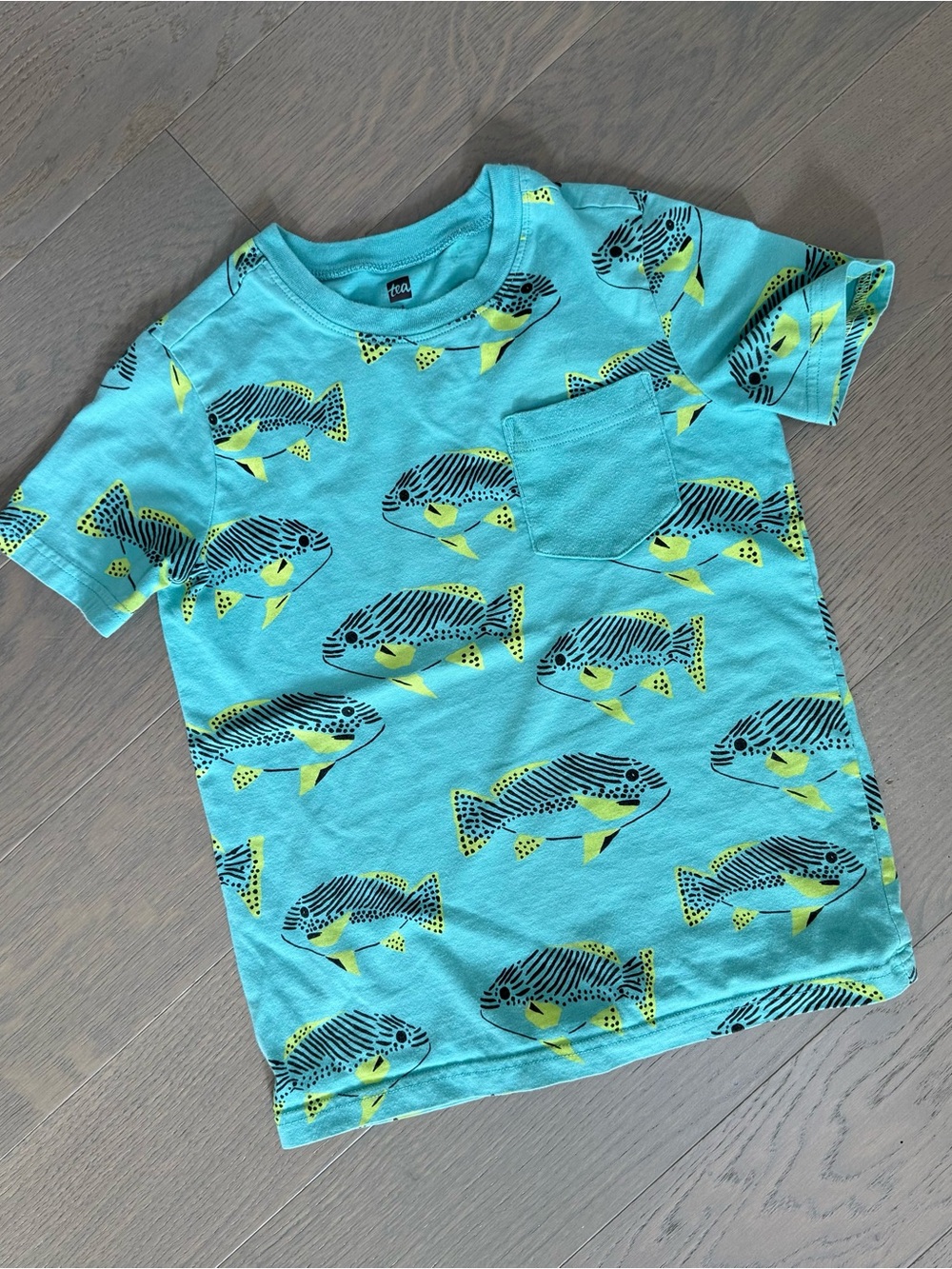 Tea Collection Blue Fish Print T-Shirt